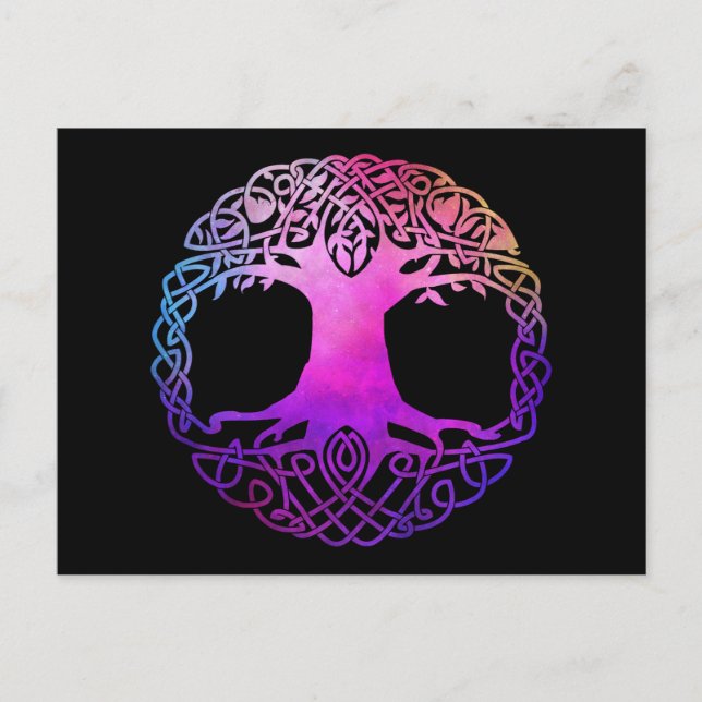 Colourful Celtic Tree of Life Postcard (Front)