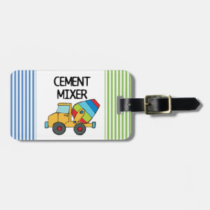 Colourful Cement Mixer Luggage Tag