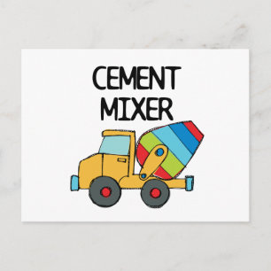 Colourful Cement Mixer Postcard