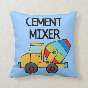 Colourful Cement Mixer Throw Pillow