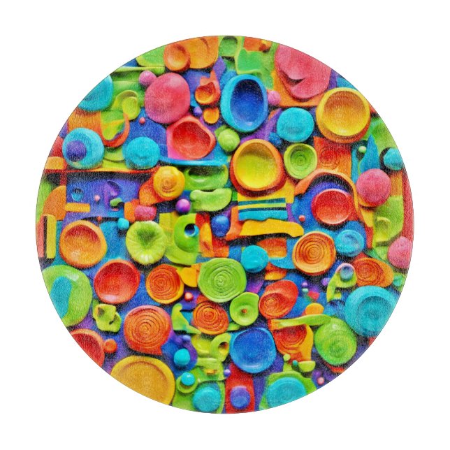 Colourful Ceramic Art Cutting Board (Front)