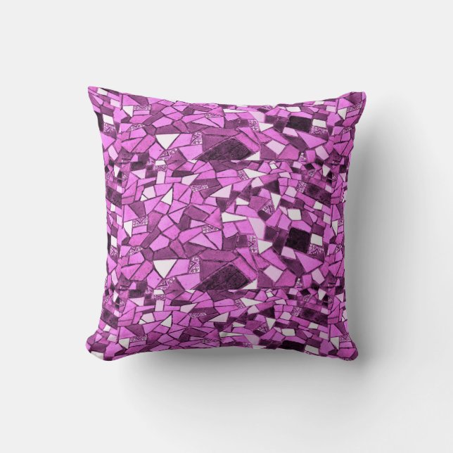 colourful ceramic pattern purple geometric design throw pillow (Front)