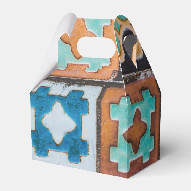 Colourful Ceramic Tiles Pattern Design Favor Box (Front Side)
