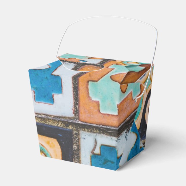 Colourful Ceramic Tiles Pattern Design Favor Box (Front Side)