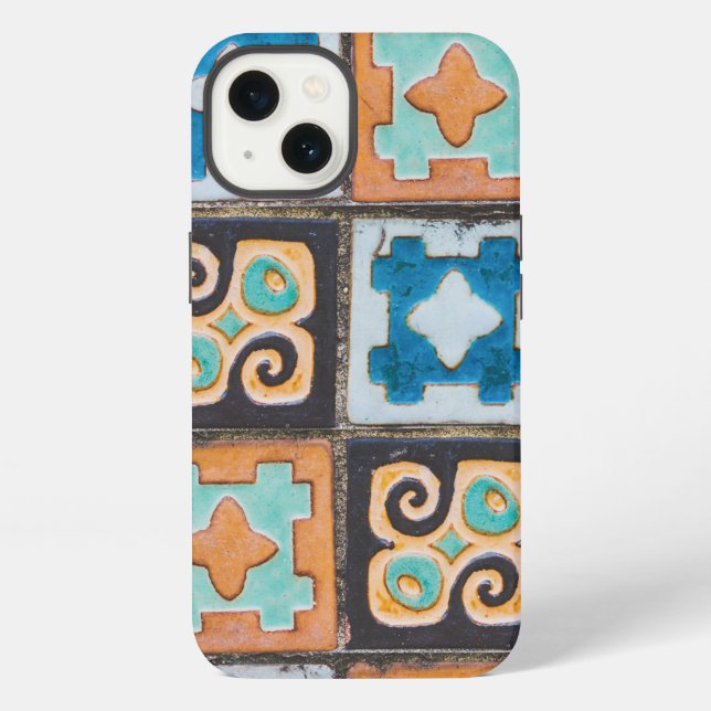 Colourful Ceramic Tiles Pattern Design iPhone Case (Back)