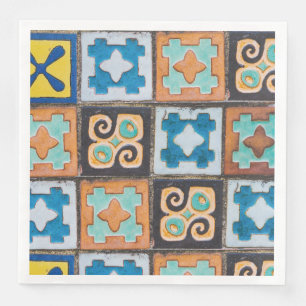 Colourful Ceramic Tiles Pattern Design Napkin