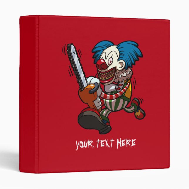 Colourful Chainsaw Clown Halloween Horror Cartoon Binder (Front/Spine)