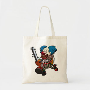 Colourful Chainsaw Clown Halloween Horror Cartoon Tote Bag
