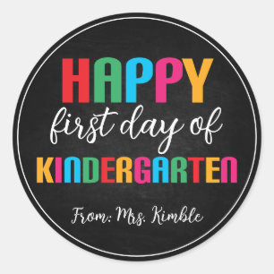 Colourful Chalk Board Kindergarten School Sticker
