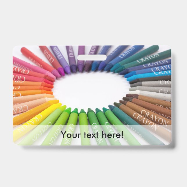 Colourful chalk crayons badge (Front)