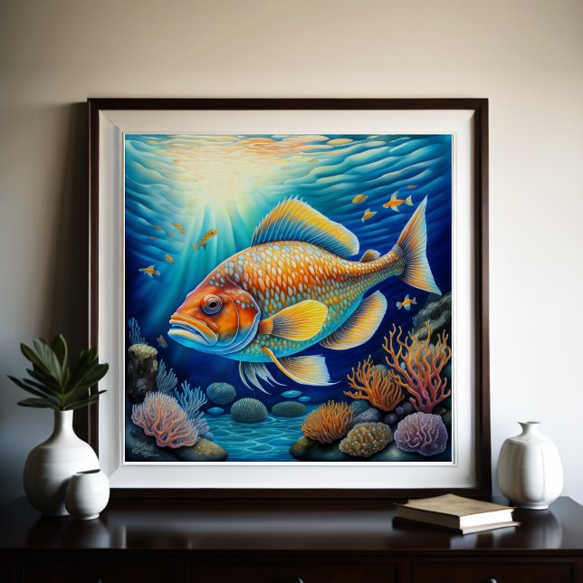 Colourful Chalk Drawing Fish Poster (Creator Uploaded)