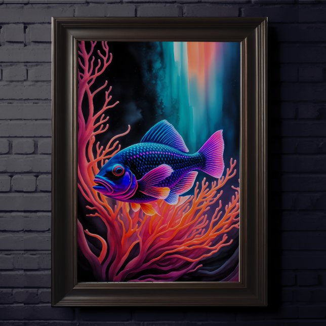Colourful Chalk Drawing Fish Poster (Creator Uploaded)