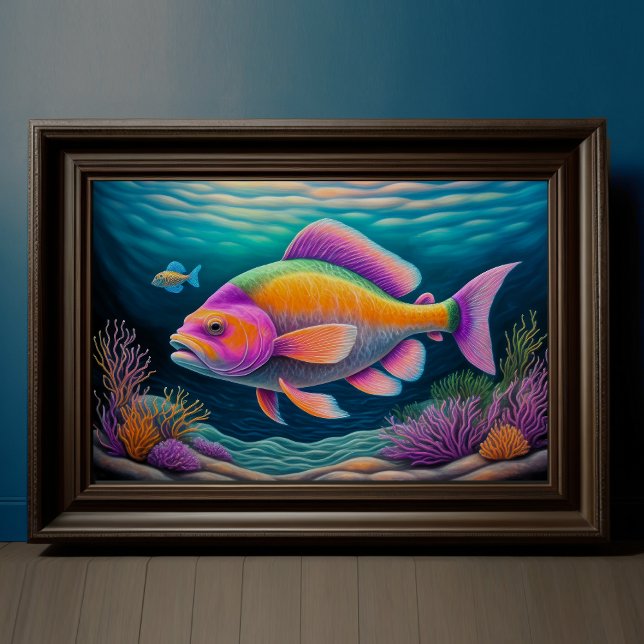 Colourful Chalk Drawing Fish Poster (Creator Uploaded)