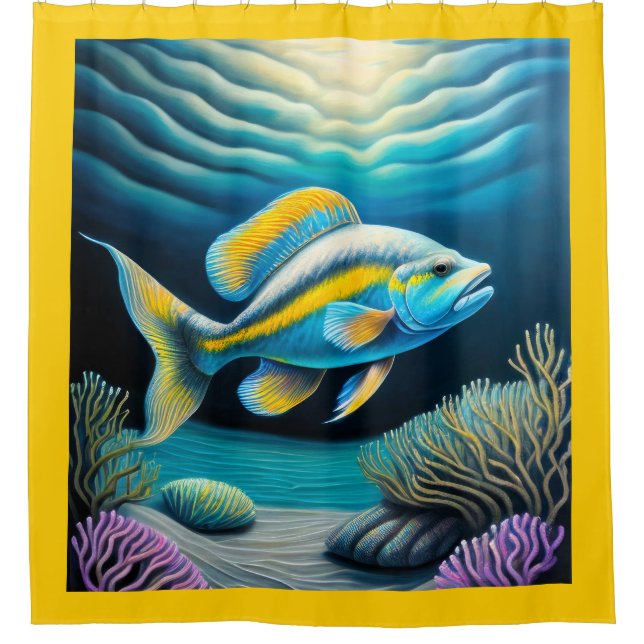 Colourful Chalk Drawing Reef Fish (Front)