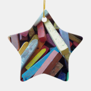 colourful chalks grouped together ceramic ornament