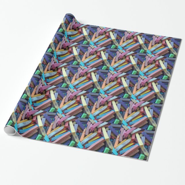 colourful chalks grouped together wrapping paper (Unrolled)