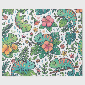 Colourful Chameleon Lizard Wrapping Paper