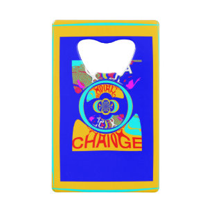 Colourful change monogram art pattern design wallet bottle opener