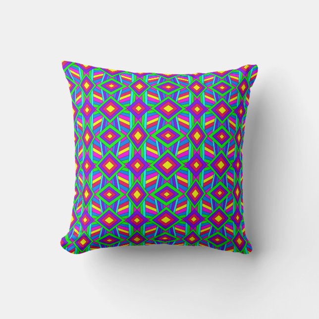 Colourful Chaos 13 Throw Pillow (Front)