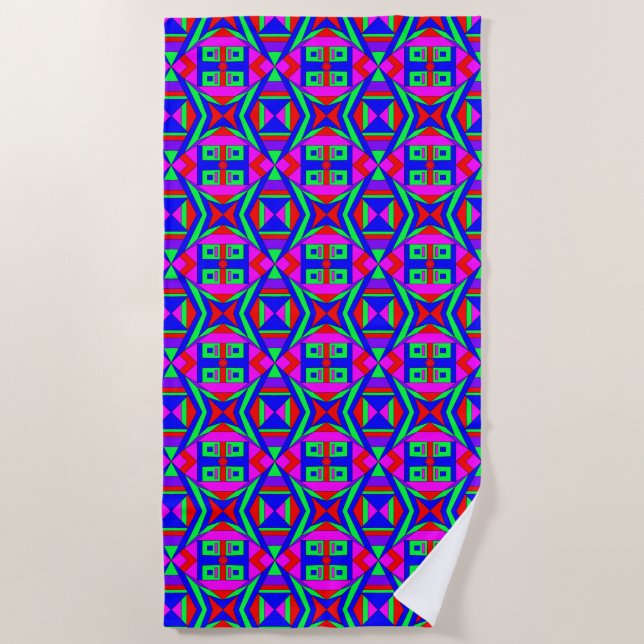 Colourful Chaos 42 Beach Towel (Front)