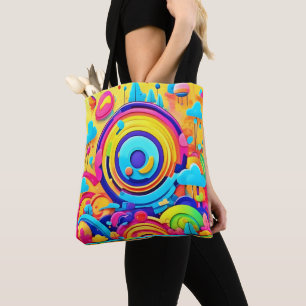 Colourful Chaos In Whimsical Wonderworld Tote Bag