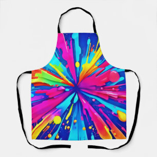 Colourful Chaos: Paint Splatter Abstract Art Apron