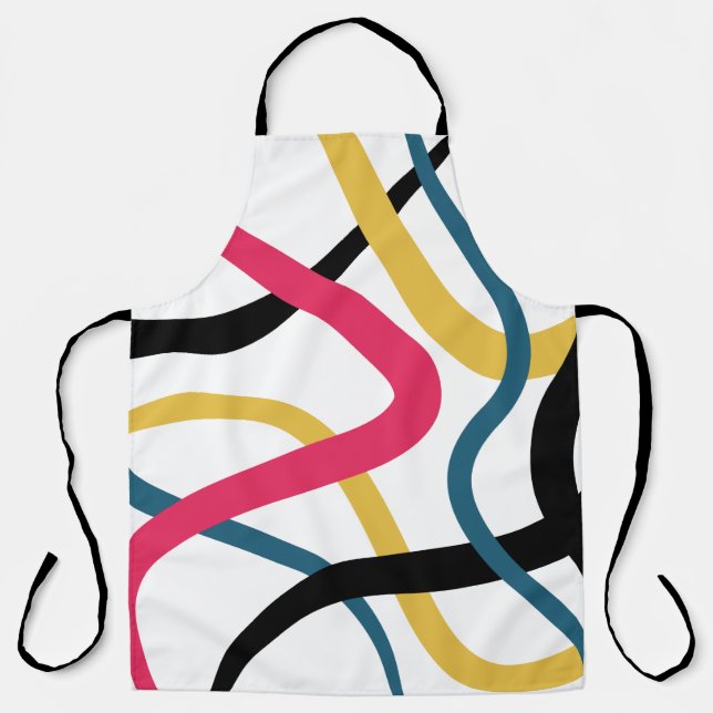 Colourful, chaotic, bold vibrant modern graphic ar apron (Front)