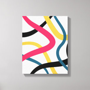 Colourful, chaotic, bold vibrant modern graphic ar canvas print
