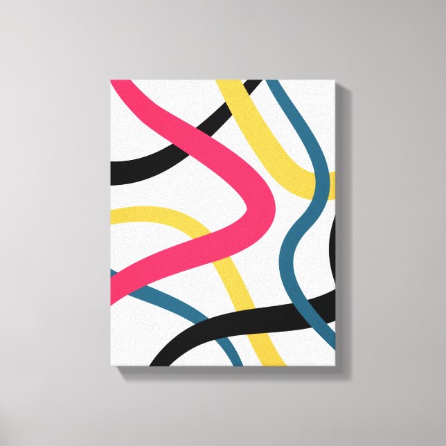 Colourful, chaotic, bold vibrant modern graphic ar canvas print (Front)