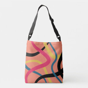 Colourful, chaotic, bold vibrant modern graphic ar crossbody bag