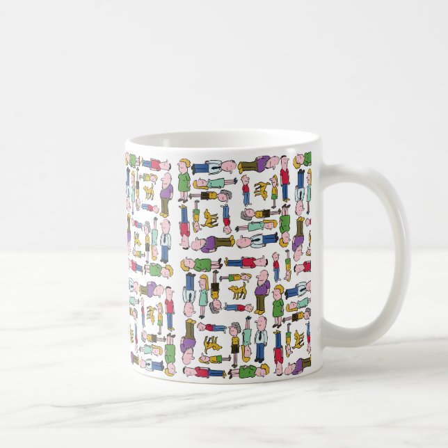 Colourful characters patterned coffee mug (Right)