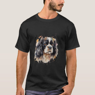 Colourful Chavalier King Charles Spaniel Watercolo T-Shirt