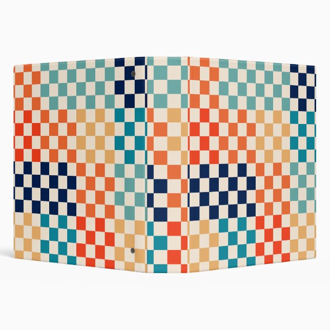 Colourful Check Chequered Chequerboard Pattern Binder (Background)