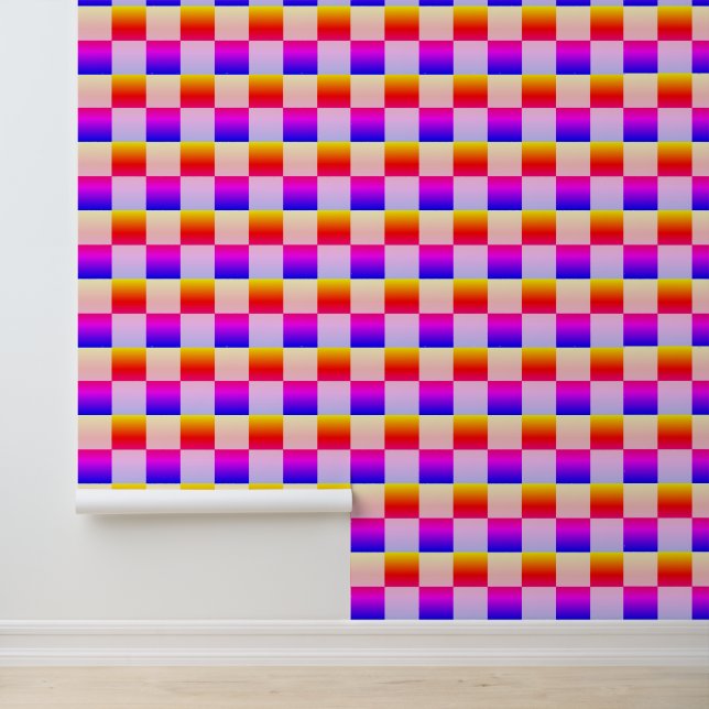 Colourful Check Pattern Wallpaper (Application)