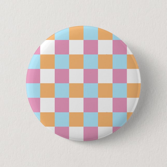 Colourful Checkeboard Pattern 2 Inch Round Button (Front)