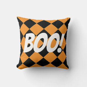 Colourful Checkers - All Hallows' Eve Throw Pillow