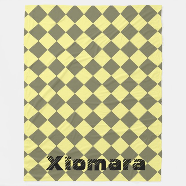 Colourful Checkers - Banana Nut Fleece Blanket (Front)