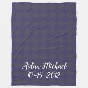 Colourful Checkers - Hues of Blues Fleece Blanket