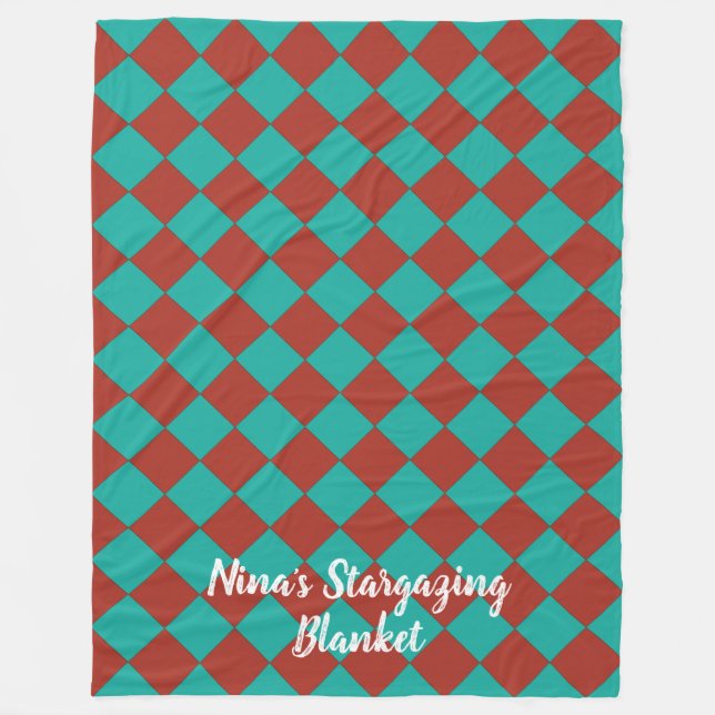 Colourful Checkers - Southwestern Style Fleece Blanket (Front)