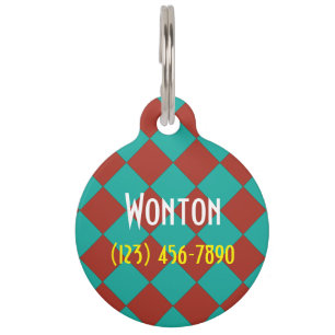 Colourful Checkers - Southwestern Style Pet Tag