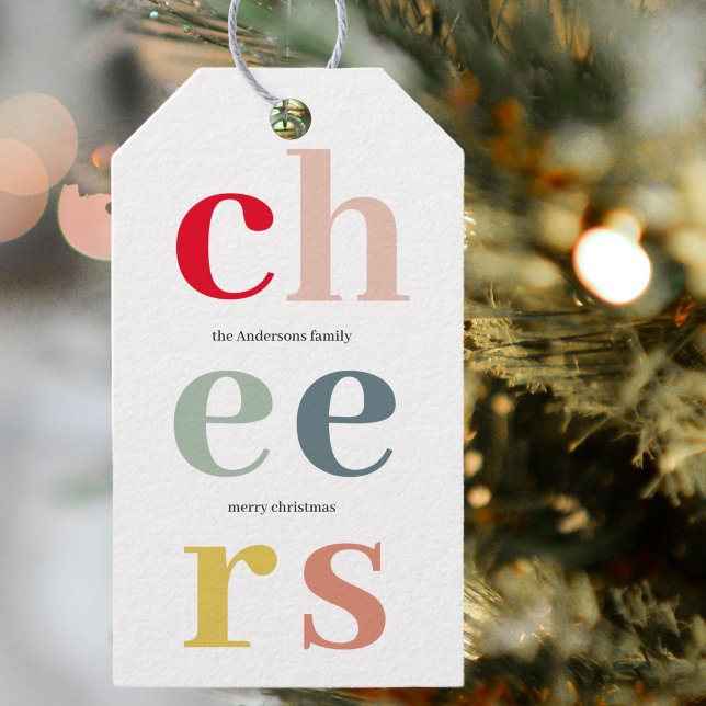 Colourful Cheer Christmas | Happy Holidays Gift Tags