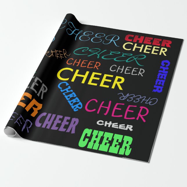 Colourful Cheer Personalized Wrapping Paper (Unrolled)