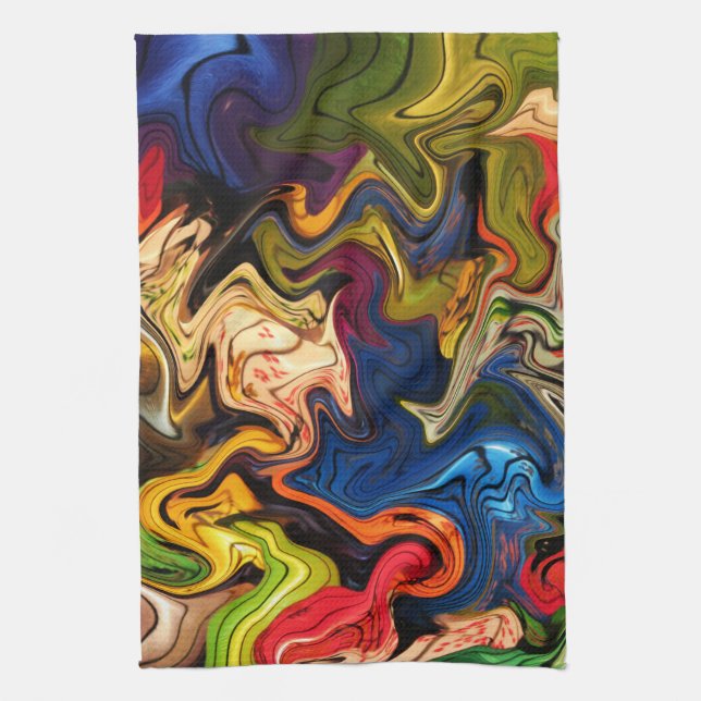 colourful, cheerful, colourful + pattern, textile kitchen towel (Vertical)