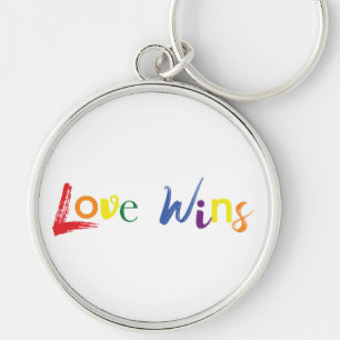 Colourful, cheerful, creative design of Love Wins Keychain