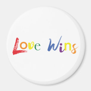 Colourful, cheerful, creative design of Love Wins Magnet