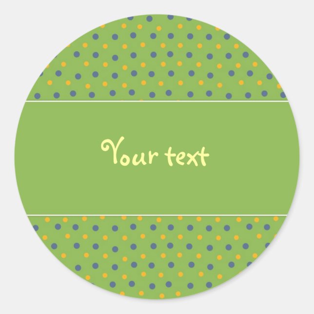 Colourful, cheerful dot pattern classic round sticker (Front)
