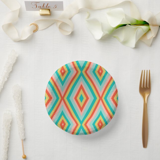 Colourful Cheers 2025 Fireworks New Year Holiday Paper Plate (Wedding)