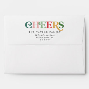 Colourful Cheers New Year Holiday Card Envelope