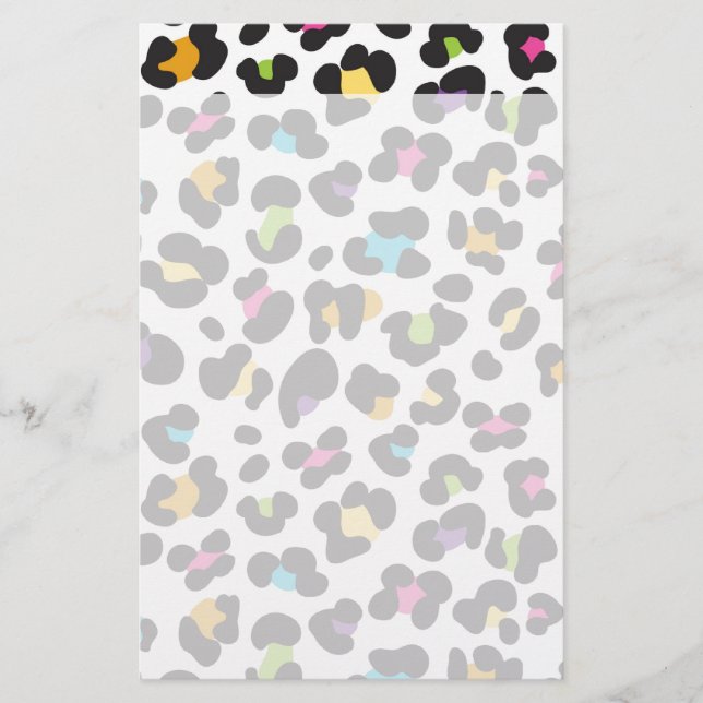 Colourful Cheetah Leopard Print Gifts for Teens Stationery (Front)