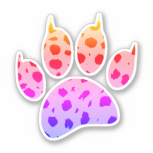 Colourful Cheetah Paw Print